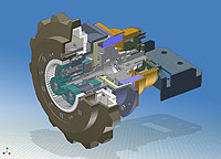 Трехмерная модель мотор-звездочки движущей системы в среде Autodesk Inventor Series 10