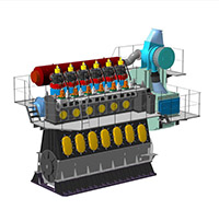 КОМПАС-3D V15 - Судовой малооборотный дизельный двигатель