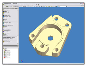 Модель детали полиспаста в Autodesk Inventor Series 9