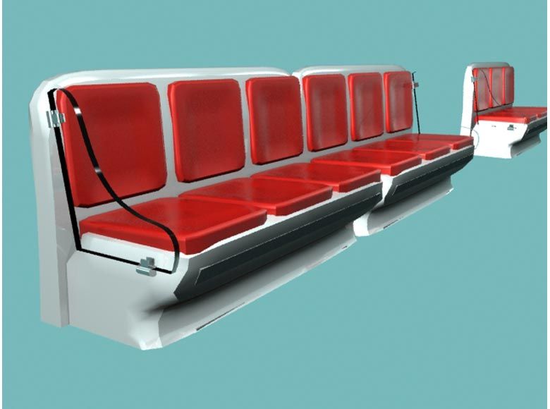 3ds Max Design 2009. Эскиз сидений вагона метро