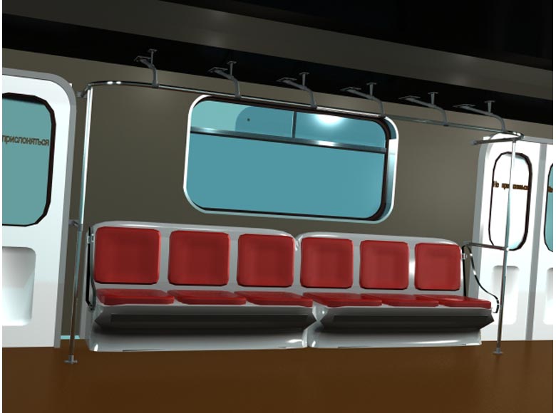 3ds Max Design 2009. Эскиз окна вагона метро