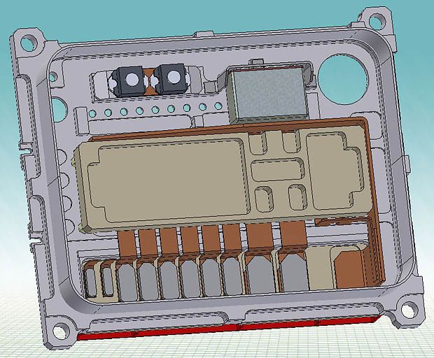 Модель изделия (без задней крышки) в Autodesk Inventor 10