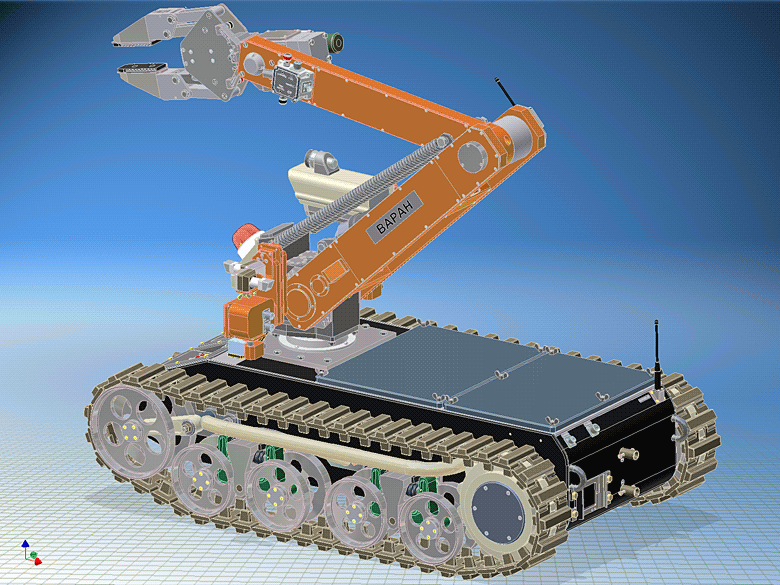 Общий вид мобильного робота ВАРАН (слайды получены из Autodesk Inventor 10)