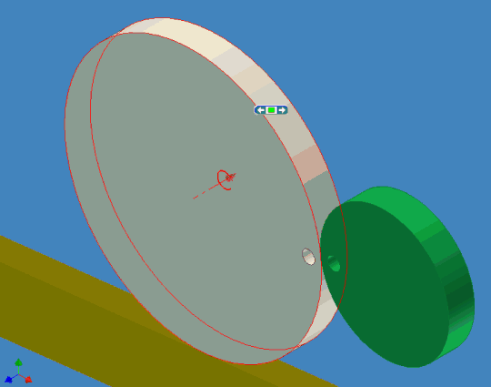 Рис. 5: Выберите цилиндрическую поверхность большего диска