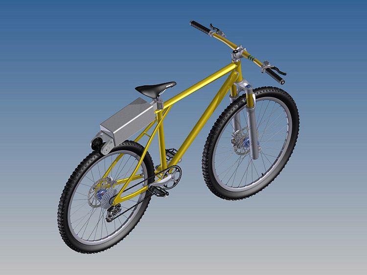 Велосипед с портативным электродвигателем