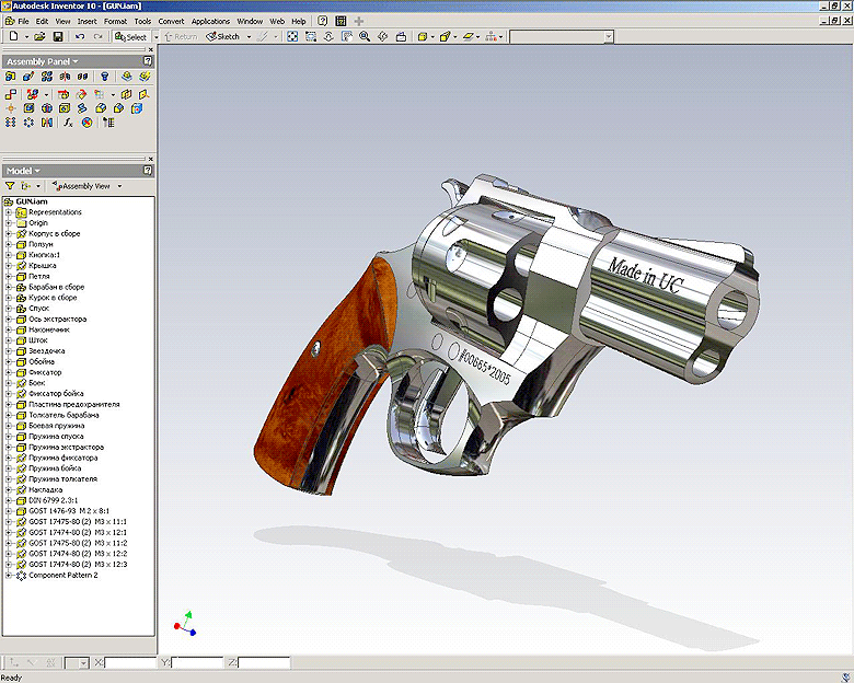 Autodesk Inventor Series. Револьвер