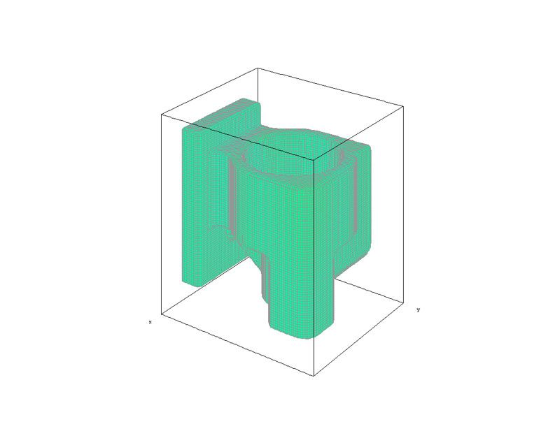 Процесс заполнения формы рассчитанный в программе Flow-3D