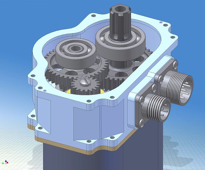 Общий вид мотор-редуктора со снятой крышкой (Autodesk Inventor 10)
