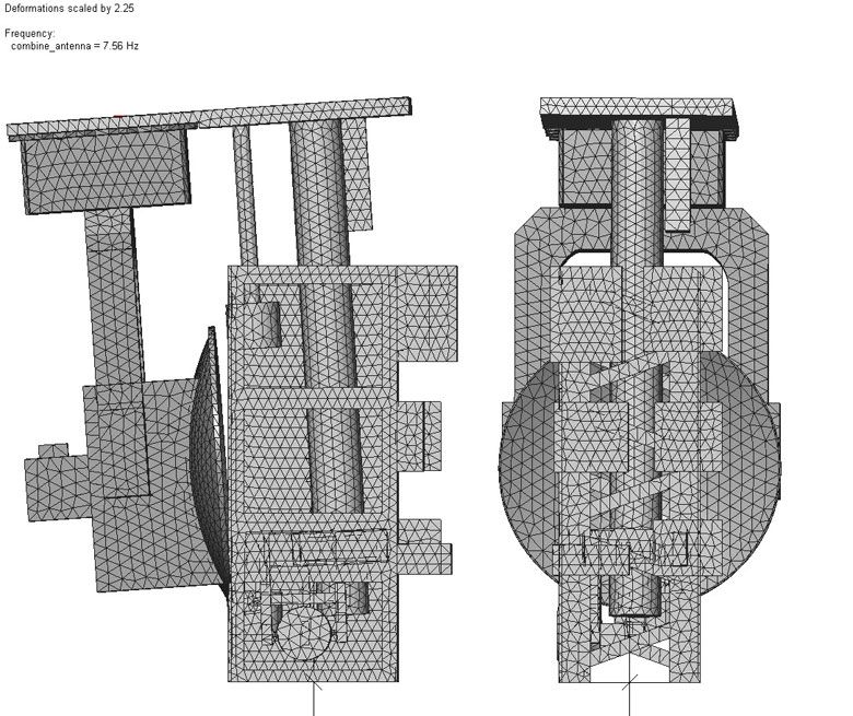 Проект пользователя MSC.visualNastran 4D. Расчетная модель мачты с антенной, Мода 2