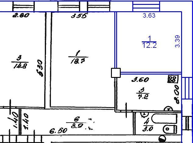 Фрагмент сканированного чертежа в PlanTracer SL