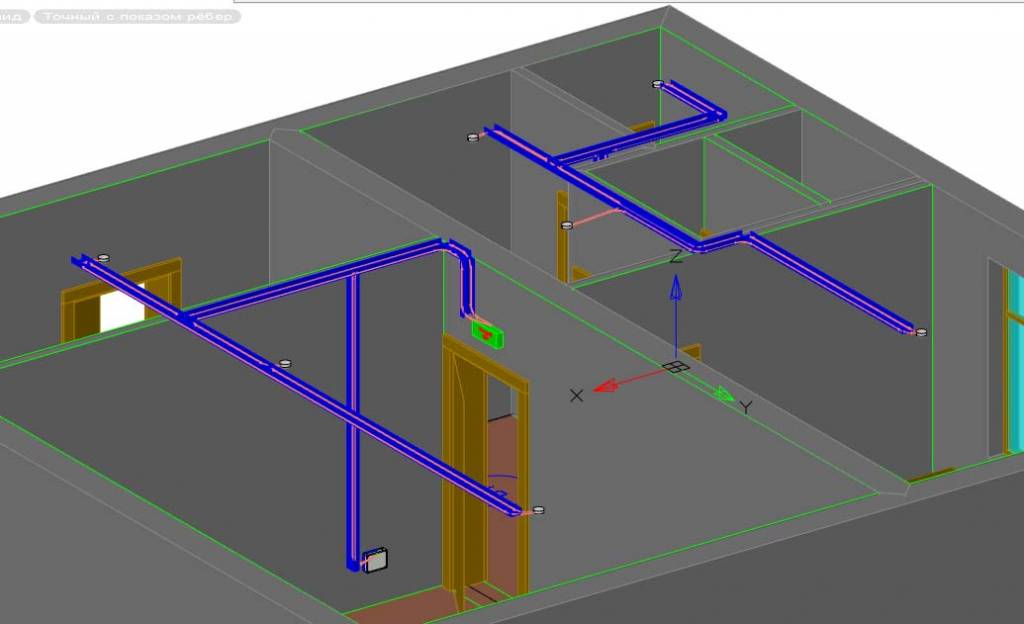 Model Studio CS ОПС - Визуальное отслеживание прокладки кабеля в трехмерном пространстве