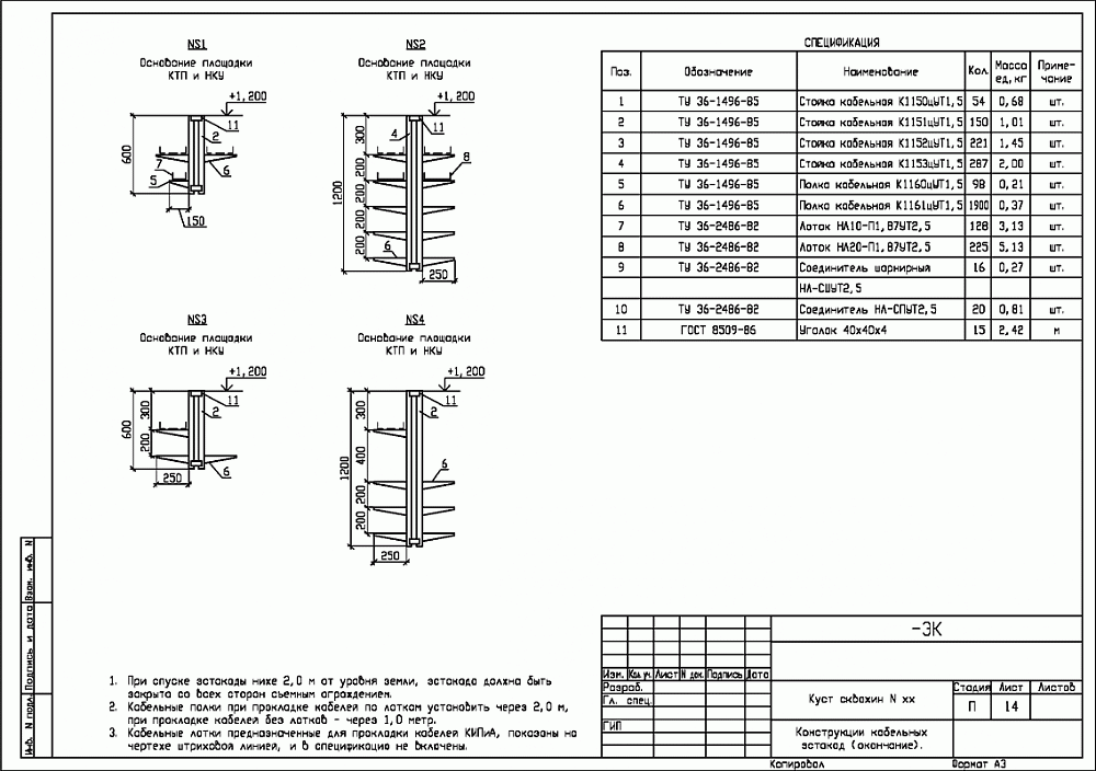 AutoCAD. Конструкции кабельных эстакад (окончание).